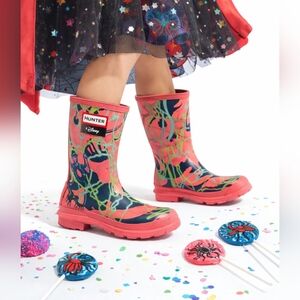 *Rare* Hunter X Disney Collab Rubber Rain Boots Pink Mary Poppins EU 36 / US 5‎